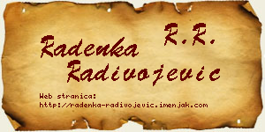 Radenka Radivojević vizit kartica
